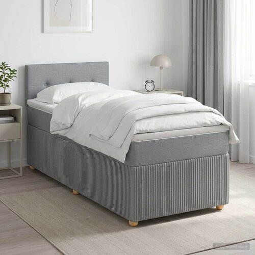  Boxspring krevet s madracem Svjetlosiva 80 x 200 cm Tkanina Cijene