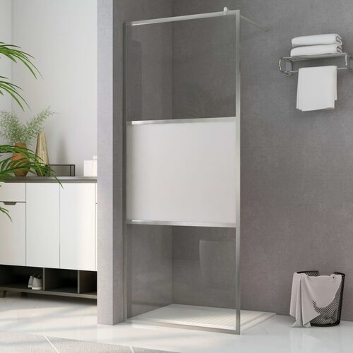 vidaXL Pregrada za tuširanje s napola mutnim staklom ESG 115 x 195 cm Cene
