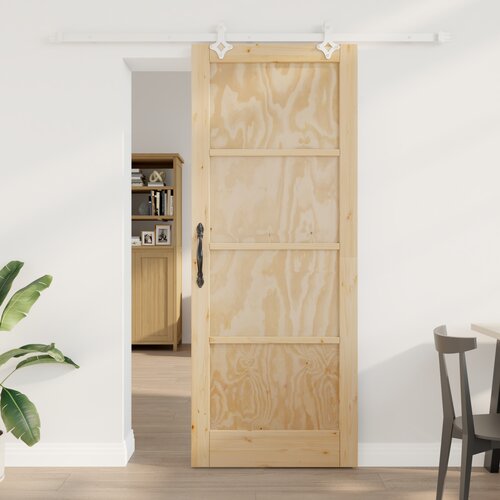 vidaXL drsna vrata s setom komponent 83x211 cm iz trdnega borovega lesa, notranja vrata "ORKDAL" 83x211x4 cm iz trdnega borovega lesa Cene