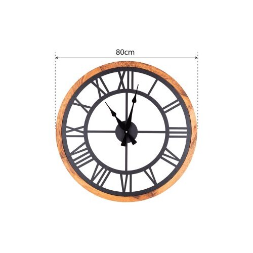 Wallxpert Zidni sat Rimski, 80x80 cm, Crno-smeđa Slike