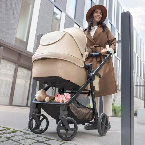 Kinderkraft dječja kolica 4u1 newly&amp;trade; moonlight grey + mink&amp;trade; pro + isofix baza mink&amp;trade; fx Slike