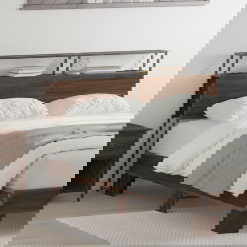  Skladi&amp;scaron;no uzglavlje Zidne Smeđi hrast 120 cm Konstruirano drvo Slike