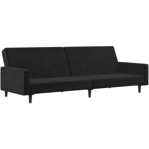 Maison Chic kavč - Sofa - Kanape dvosed z leži&amp;scaron;čem črn žamet, (21726666) Slike