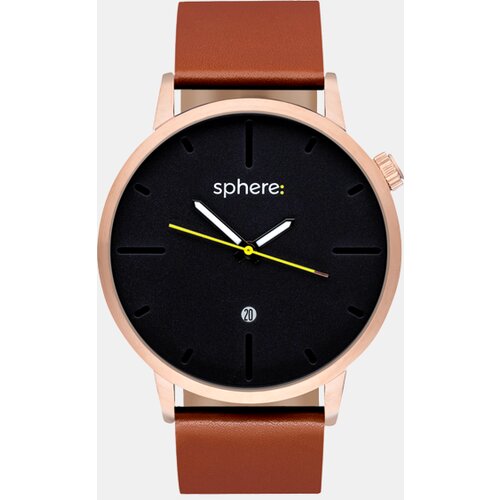 Sphere: mo&amp;scaron;ka analogna ročna ura elevate rose gold/rjava Slike