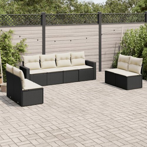  8-dijelni set vrtnih sofa od poliratana s jastucima crni Cijene