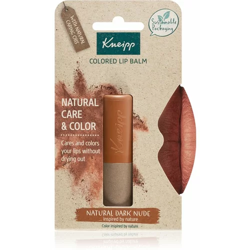 Kneipp Natural Care & Color hranilni balzam za ustnice 3,5 g odtenek Natural Dark Nude