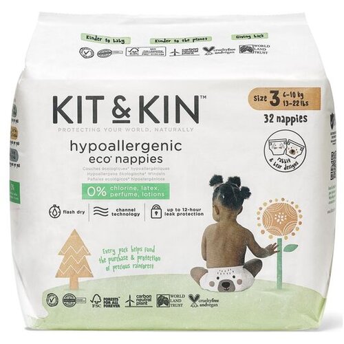 KIT&KIN plenice 54134N, velikost 3 (6-10 kg), 32 kosov Cene