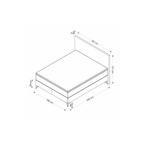 Hanah home bračni krevet abella 180 x 200 grey Slike