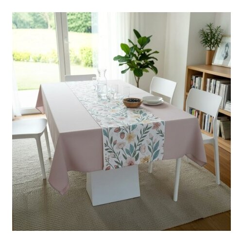  Stolnjak 140x180cm + Raner 40x140cm - JT Pink Flower ( VLK5010083-pinkflower ) Slike