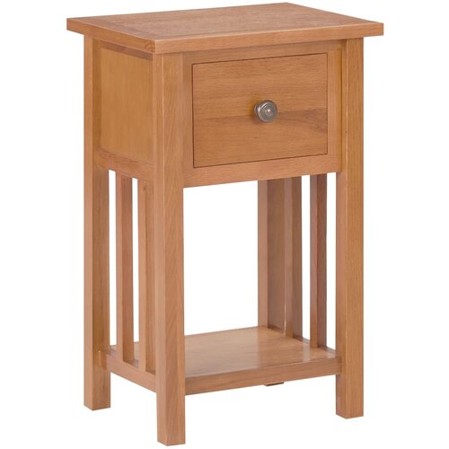 VidaXL ormarić za časopise s ladicom 35x27x55 cm od masivne hrastovine Slike