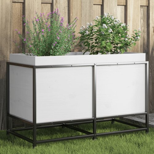 vidaXL Vrtna sadilica bijela 80x40x50 cm od masivne borovine Cijene