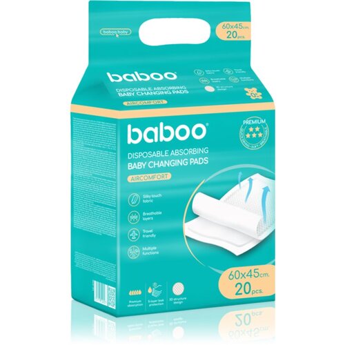 Baboo AirComfort Disposable Absorbing Changing Pads previjalne podloge za enkratno uporabo 60&times;45 cm 20 kos Cene