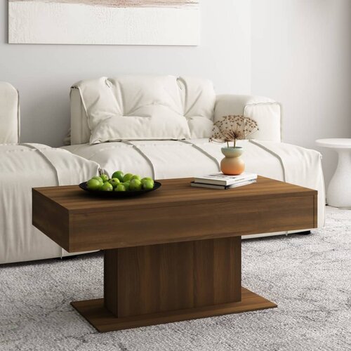 VidaXL stolić za kavu smeđi hrast 96 x 50 x 45 cm konstruirano drvo Slike