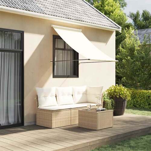 Tenda na uvlačenje krem 150 x 150 cm od tkanine i čelika Cene