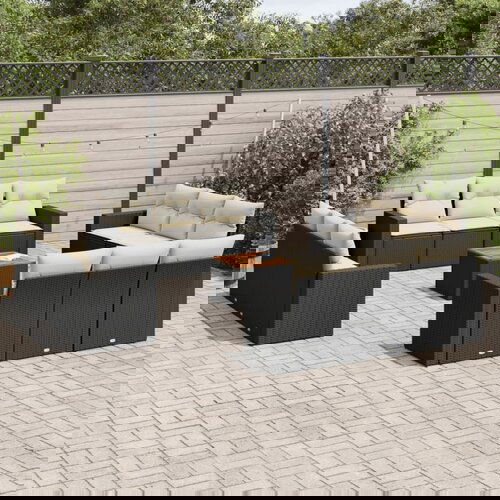 vidaXL 13-dijelni set vrtnih sofa s jastucima poliratan crni Cijene