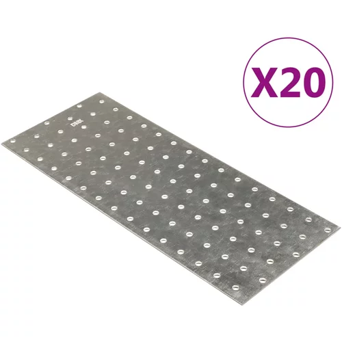 vidaXL Perforirane plošče 20 kosov 2 mm 300x120 mm pocinkano jeklo