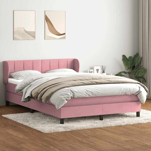 Box Spring krevet s madracem ružičasti 140x220 cm bar&amp;scaron;un Slike