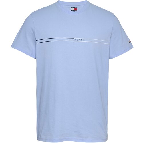 Tommy Jeans Majica mornarska / pastelno modra / bela Slike