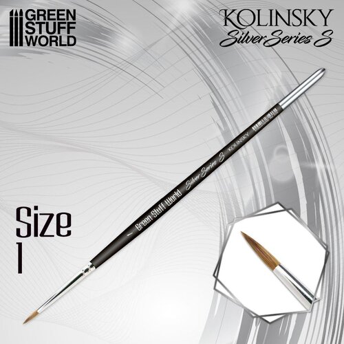 Green Stuff World Kolinsky Brush SILVER SERIES S – Size 1 | Četkica za minijature Cene