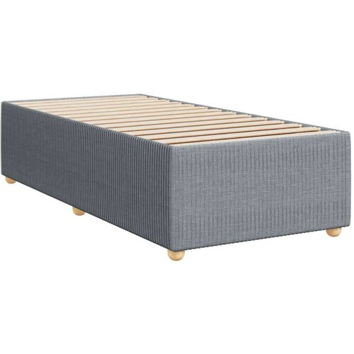 VidaXL Okvir kreveta s oprugama i madrac svjetlosivi 90x200cm tkanina Slike