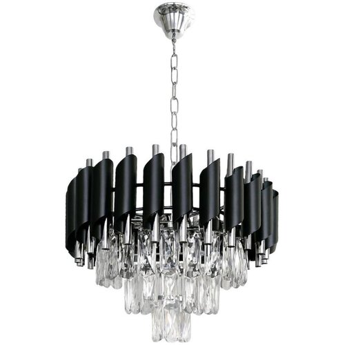  Luster na lancu CRISTAL 5xE14/10W/230V crna/mat hrom Cene