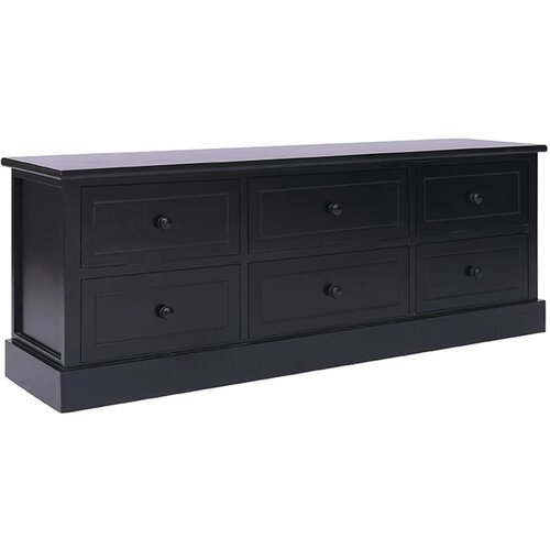 VidaXL TV ormarić crni 108 x 30 x 40 cm od masivnog drva paulovnije Slike
