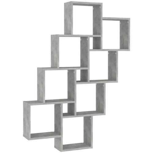 Maison Chic Stenska polica - Viseča Polica kockasta betonsko siva 90x15x119 cm, (21793708) Slike