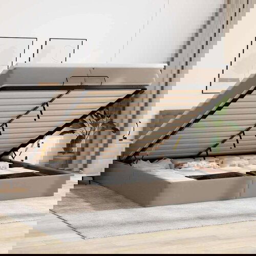 vidaXL Otomanski posteljni okvir z vzmetnicami kapučino 200x200 cm, (21611381) Cene