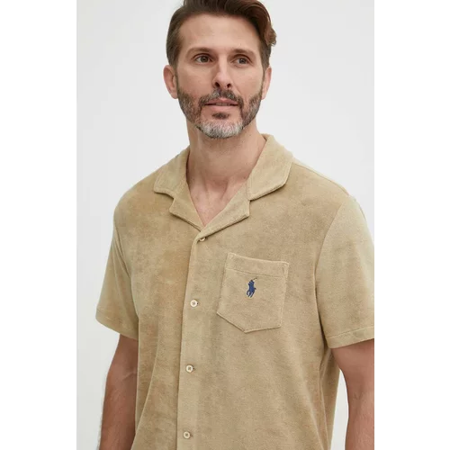 Polo Ralph Lauren Košulja za muškarce, boja: zelena, regular, s klasičnim ovratnikom