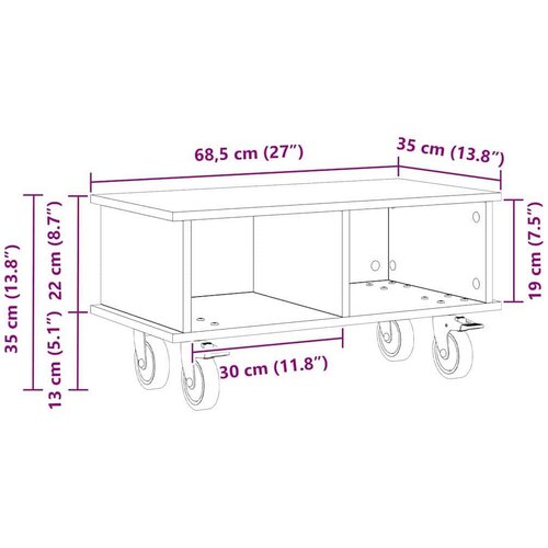  stalak Crni hrast 68 5 x 35 x 35 cm Konstruirano drvo Slike