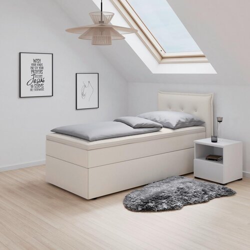 Bessagi Home Postelja Z Vzmetnico Polo, Krem, Nadvložek, 90x200 Slike