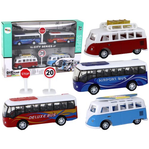  Sed od 2 retro i 2 nova autobusa za igru 1:87 - crveno/plavi Cijene