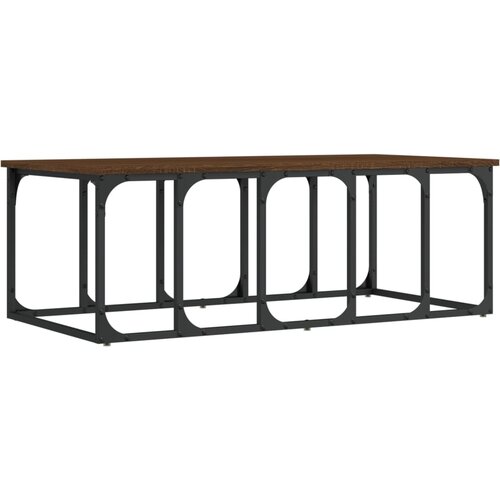 Maison Chic Klubska mizica - kavna mizica - Nizka mizica rjav hrast 100x50x35,5 cm inženirski les, (21754680) Cene