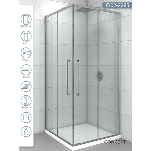 Copen Tuš kabina C-02-2285 Devon srebrni ram 80x80x200cm providno staklo 6mm Cene