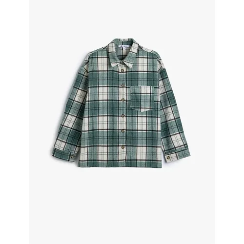  Oversize Lumberjack Shirt Long Sleeve Pocket Detail Classic Collar Button Down