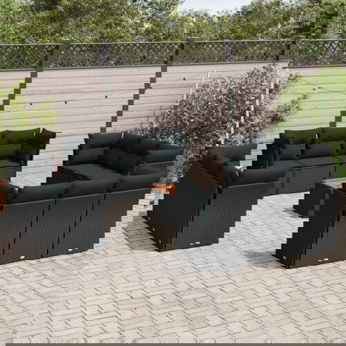 vidaXL 13-dijelni set vrtnih sofa s jastucima poliratan crni Cijene