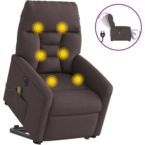 vidaXL Električni masažni naslanjač s funkcijo vstajanja temno rjav Cene