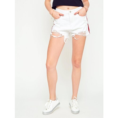 Laulia Denim shorts decorated with a stripe white Cene