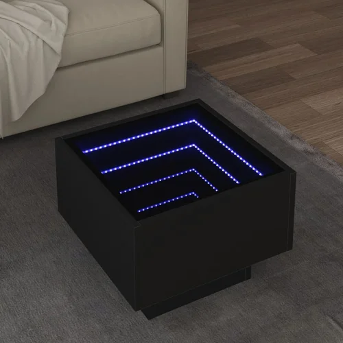 vidaXL Bočni stolić LED crni 40 x 40 x 30 cm od konstruiranog drva