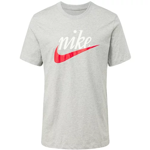Nike Sportswear Majica 'FUTURA 2' siva melange / narančasto crvena / bijela