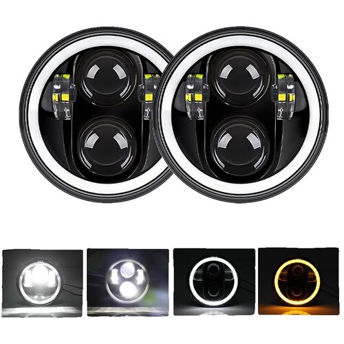 UNI-SHINE Motorcycle LED žaromet, visoka in nizka svetloba, amber smerokaz, 2 kosa 120W, (5000157644) Slike