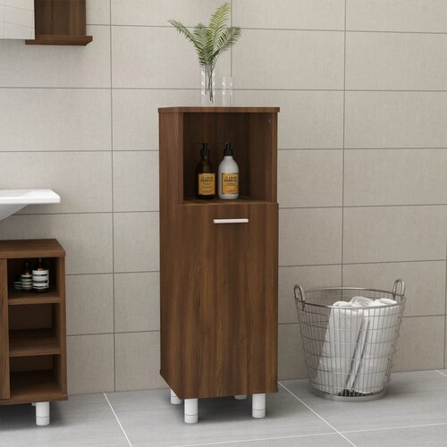 The Living Store Kopalniška omarica rjavi hrast 30x30x95 cm inženirski les - Kopalniška Omarica, (21436871) Cene