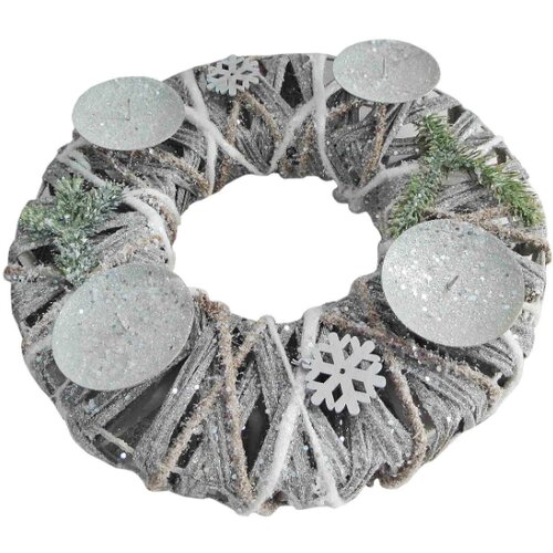  Novogodišnji svećnjak 30cm, sivi Cene