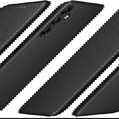 INORCO Za Samsung Galaxy M14 5G ovitek za telefon TPU+PU usnjeno stojalo, etui za telefon s teksturo ogljikovih vlaken z režo za kartice, (22036510) Slike