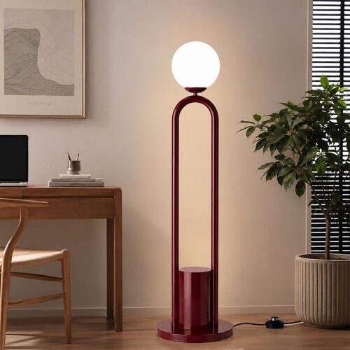 Opviq podna lampa Loop-20453-E, 1 &amp;times; E27, bordo Slike