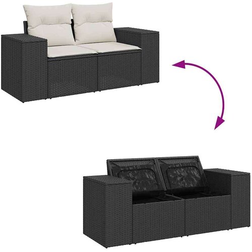 vidaXL 8-dijelni set vrtnih sofa od poliratana s jastucima crni bagrem Cene