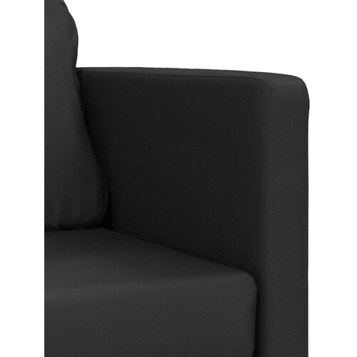  Podni kauč na razvlačenje 2-u-1 crni 112x174x55 cm umjetna koža Slike