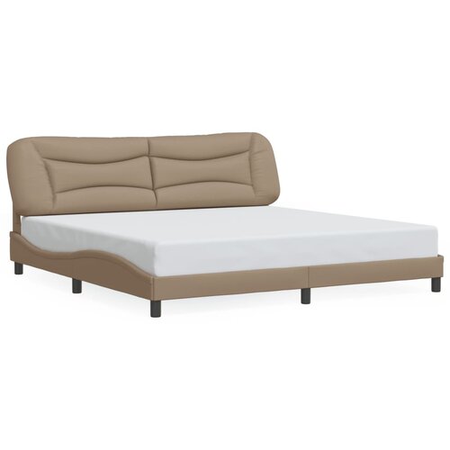 Maison Chic Posteljni Okvir - Dvoposteljna postelja z vzglavjem kapučino 200x200 cm umetno usnje, (22080190) Cene
