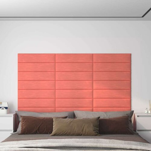 VidaXL zidne ploče od tkanine 12 kom ružičaste 60 x 15 cm 1,08 m&amp;sup2; Slike