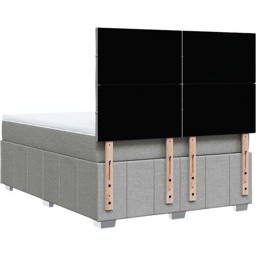 VidaXL krevet box spring s madracem svjetlosiva 160x200 cm tkanina Slike